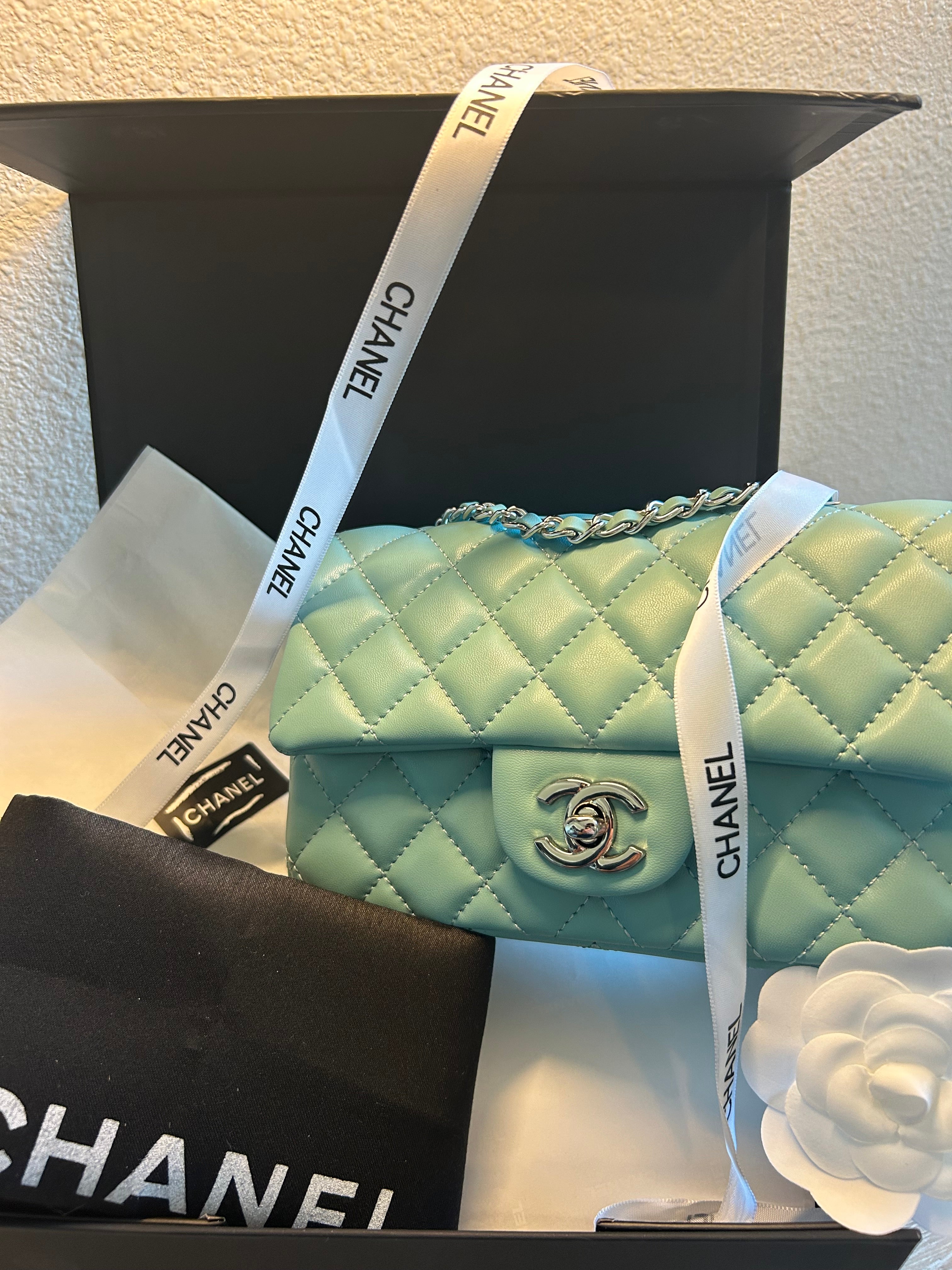 Tiffany Blue Mini Flap Bag