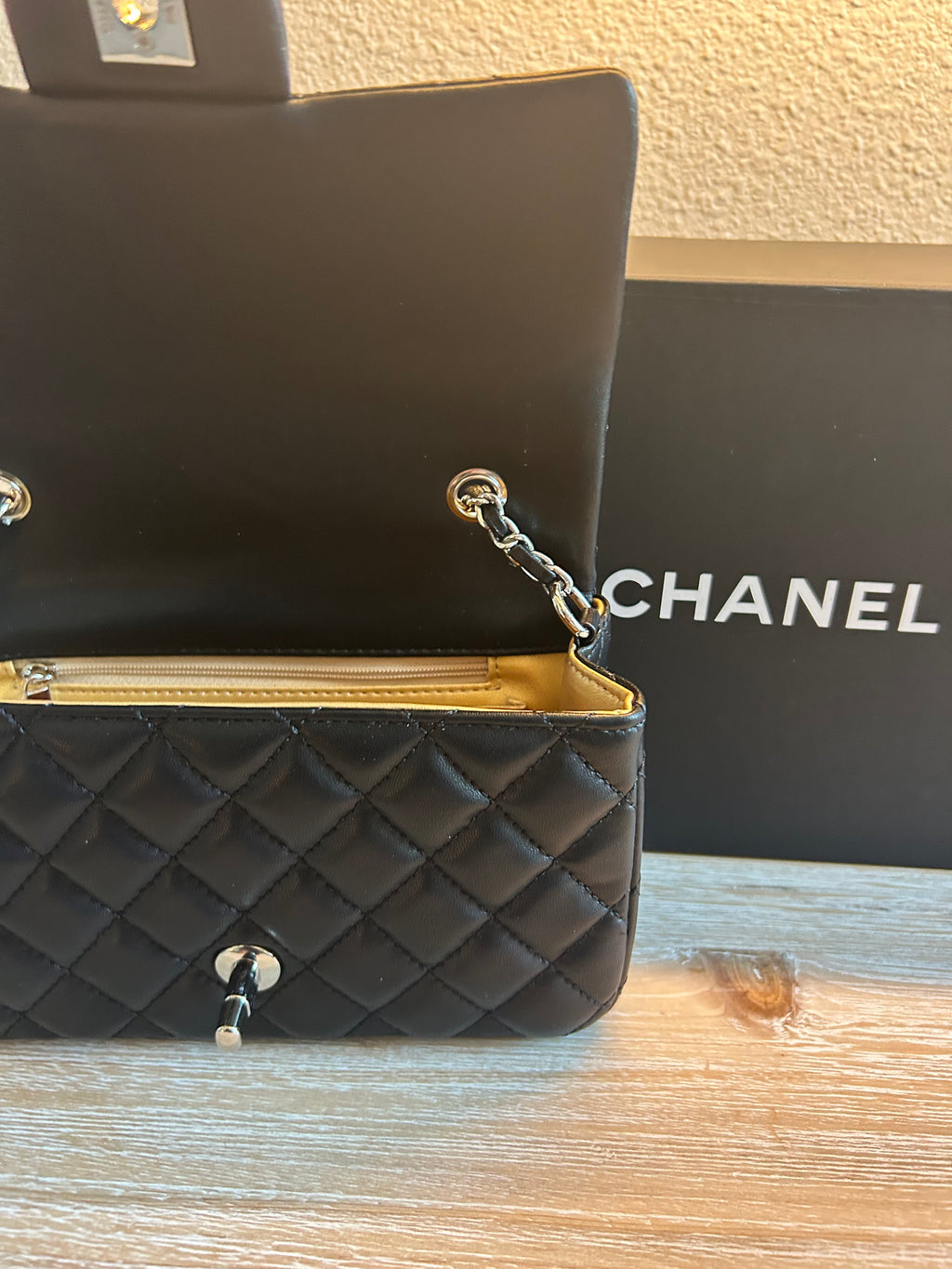 Black Mini Flap w/ Adjustable Strap