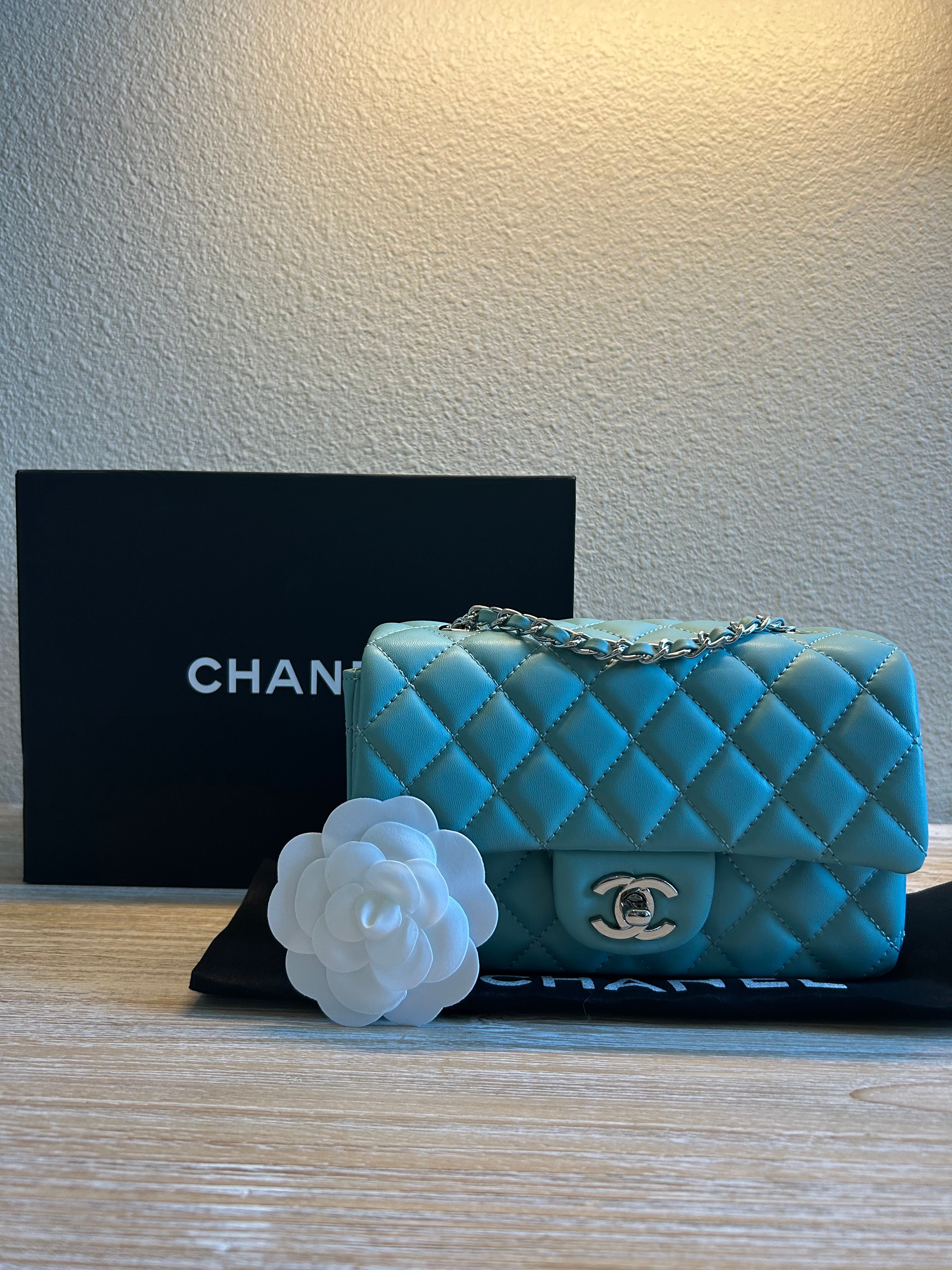 Tiffany Blue Mini Flap Bag