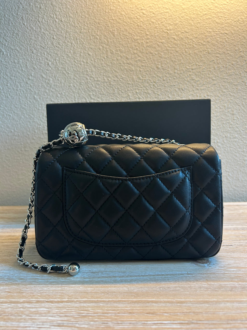 Black Mini Flap w/ Adjustable Strap