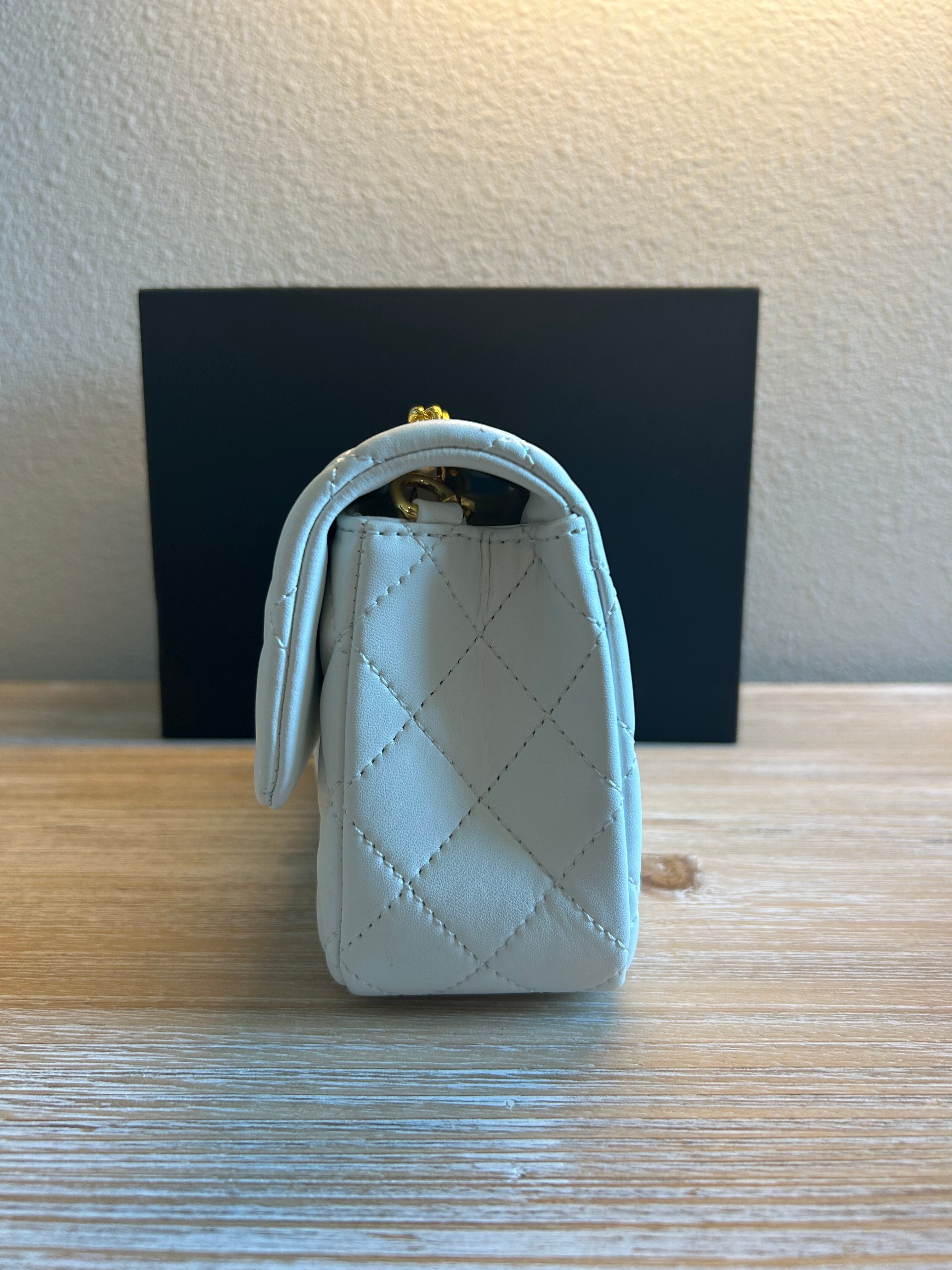 White Mini Flap Bag