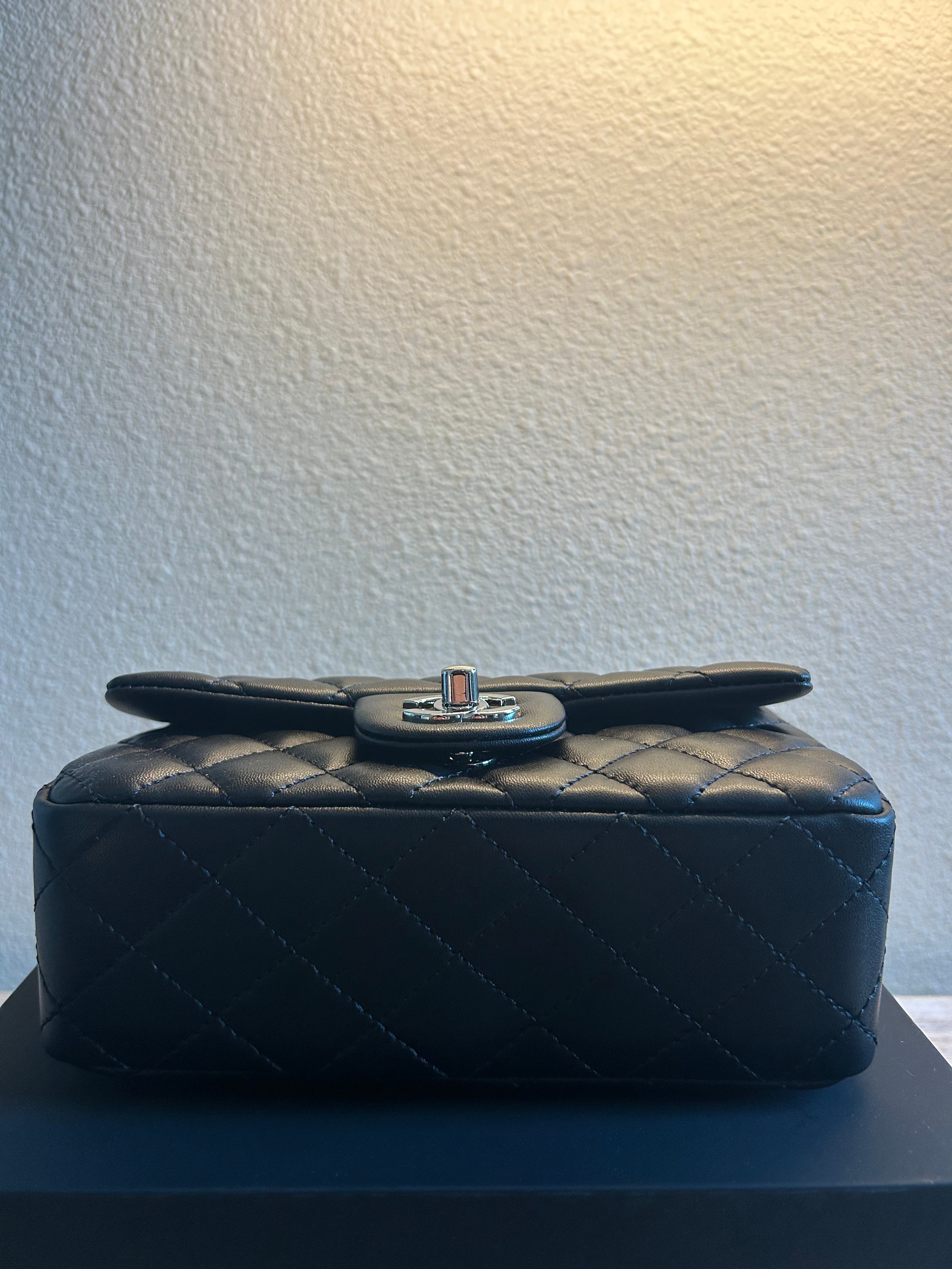 Black Mini Flap w/ Adjustable Strap