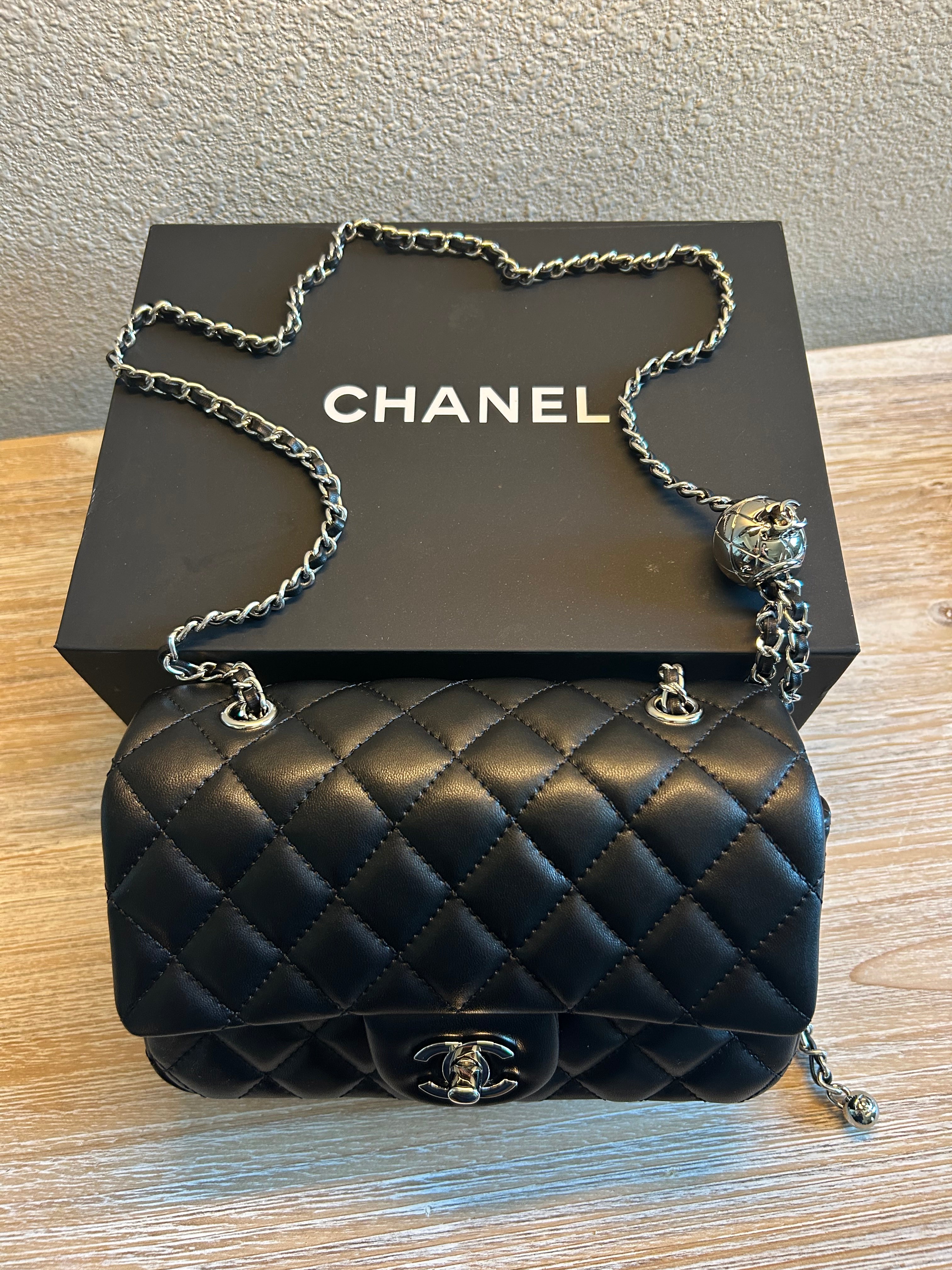 Black Mini Flap w/ Adjustable Strap